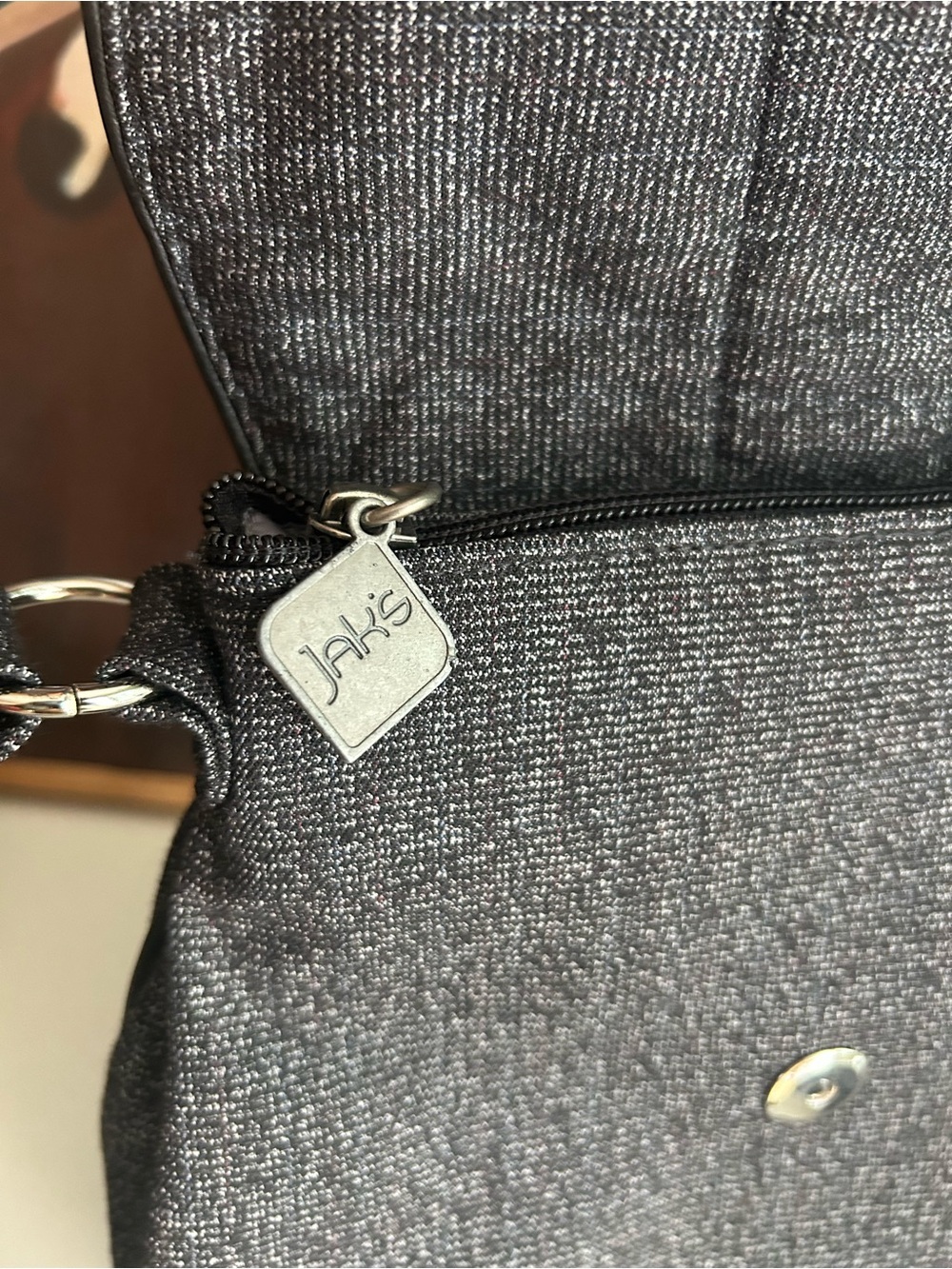 Jak’s Black Textured Crossbody Bag Red Button Retro Y2K Shoulder Purse - Picture 5 of 16
